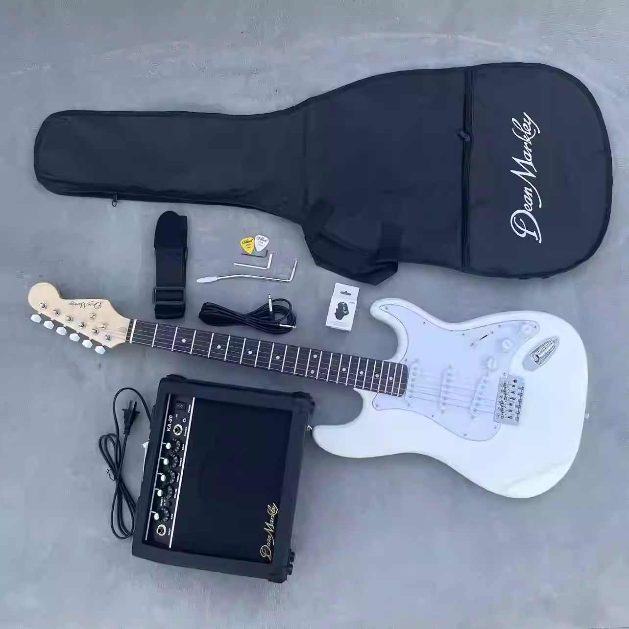 特价清仓初学练习款ST电吉他音箱套装一整套单摇电吉他摇滚奶白色